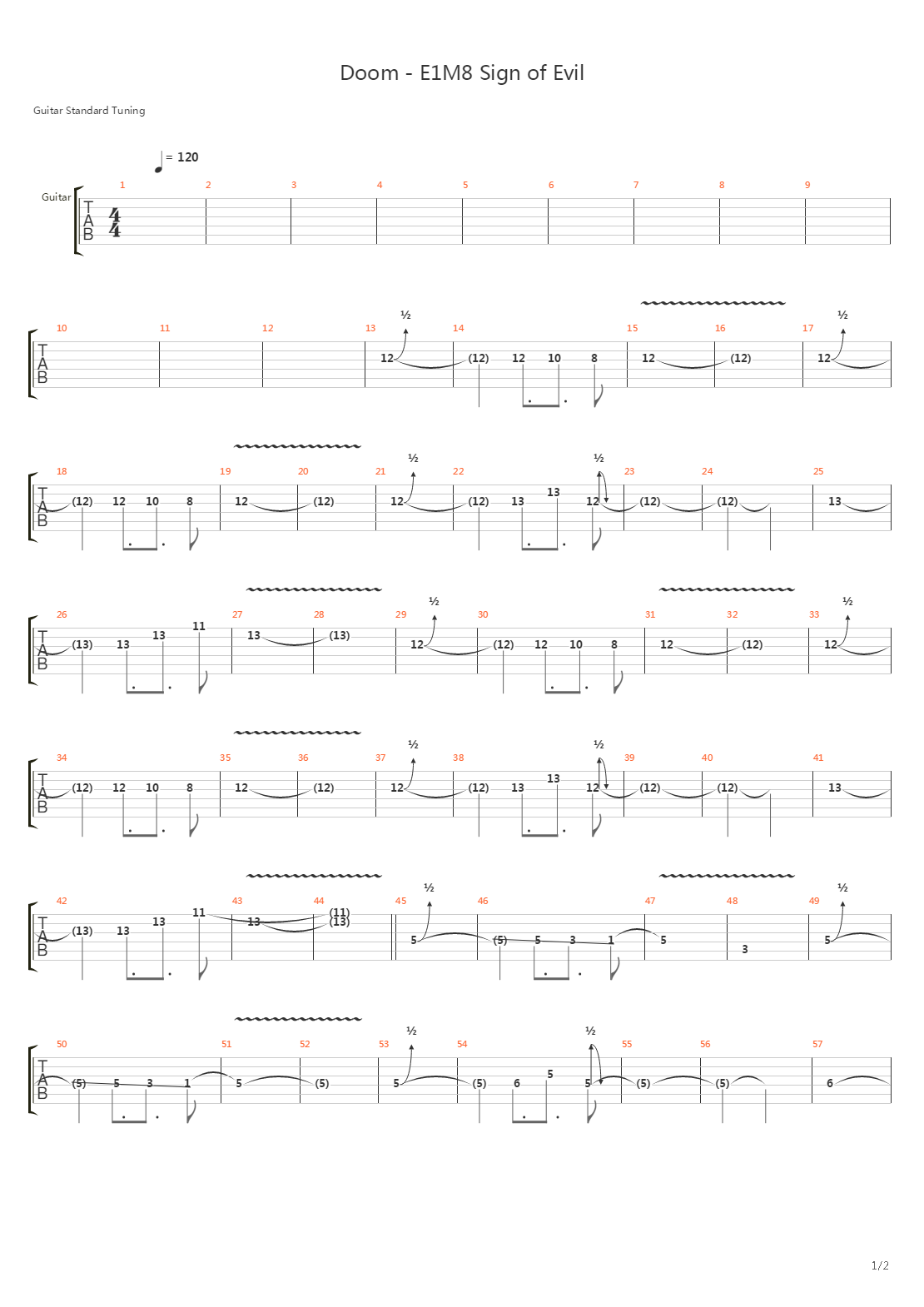 Doom(毁灭战士) - Sign Of Evil吉他谱