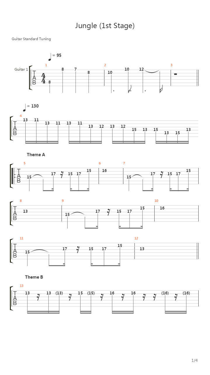 魂斗罗(Contra) - Jungle吉他谱