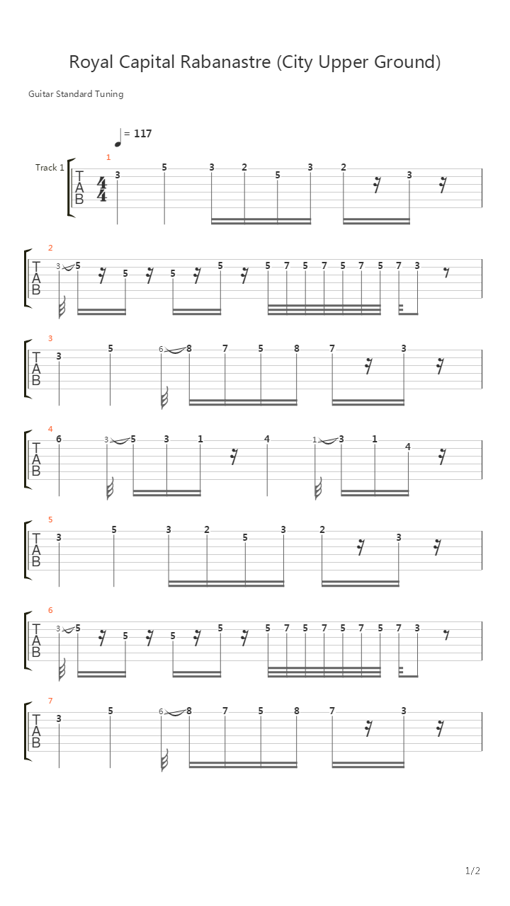 最终幻想 - Royal Capital Rabanastre City Upper Ground吉他谱