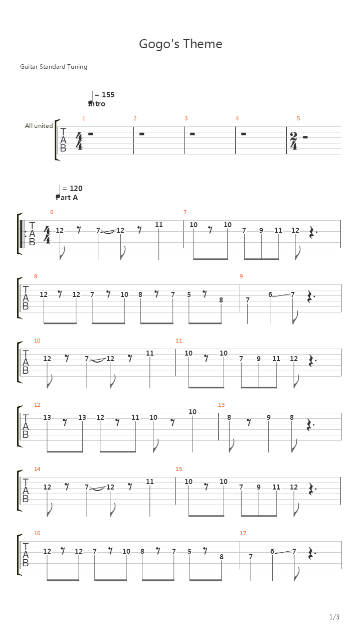 最终幻想3 - Gogos Theme吉他谱