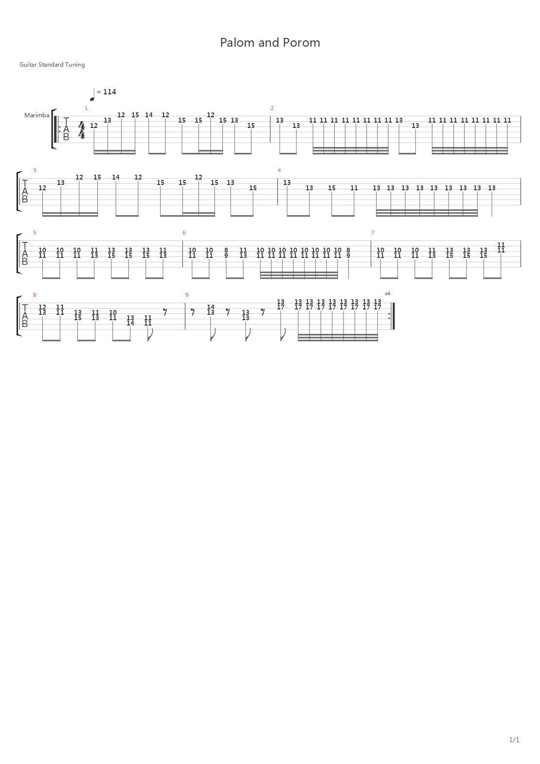 最终幻想4 - Palom And Porom吉他谱