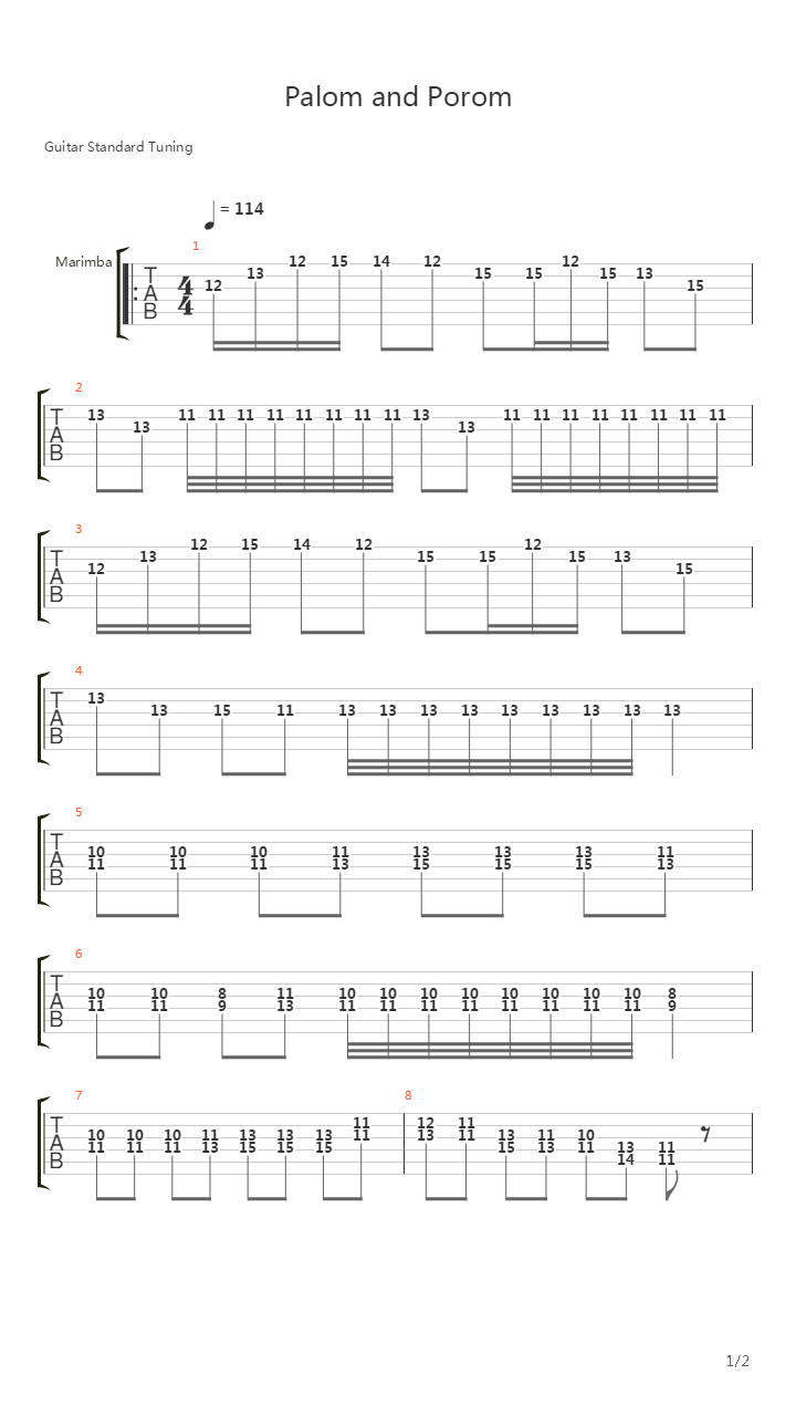 最终幻想4 - Palom And Porom吉他谱