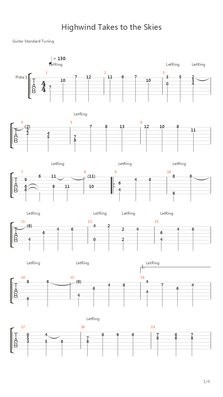 最终幻想7 - Highwind Takes To The Skies吉他谱