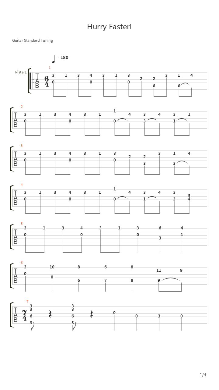 最终幻想7 - Hurry Faster吉他谱