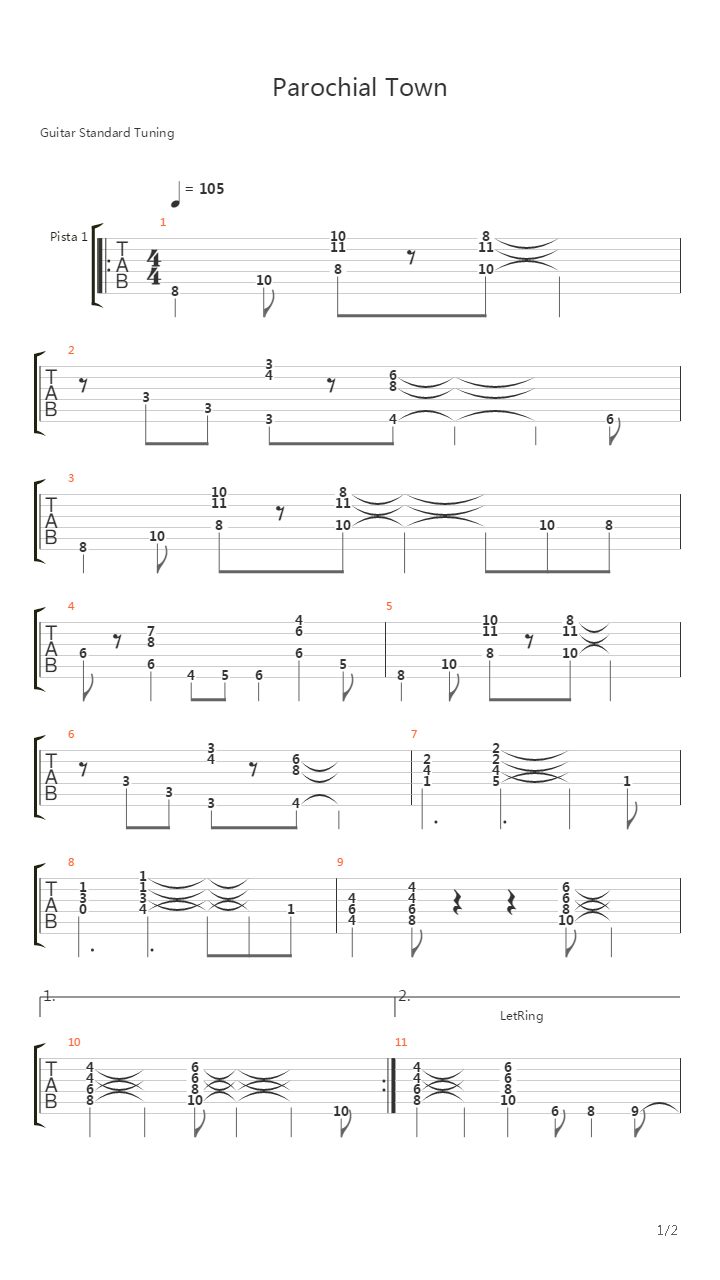 最终幻想7 - Parochial Town吉他谱