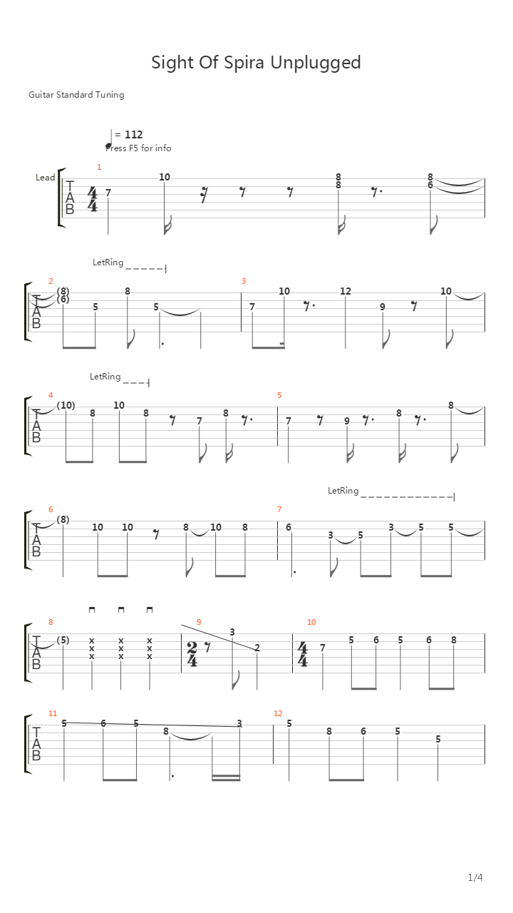 最终幻想10 - Sight Of Spira Acoustic吉他谱