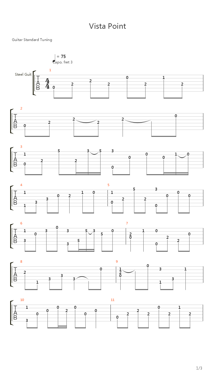 Gothic 3(哥特王朝3) - Vista Point吉他谱