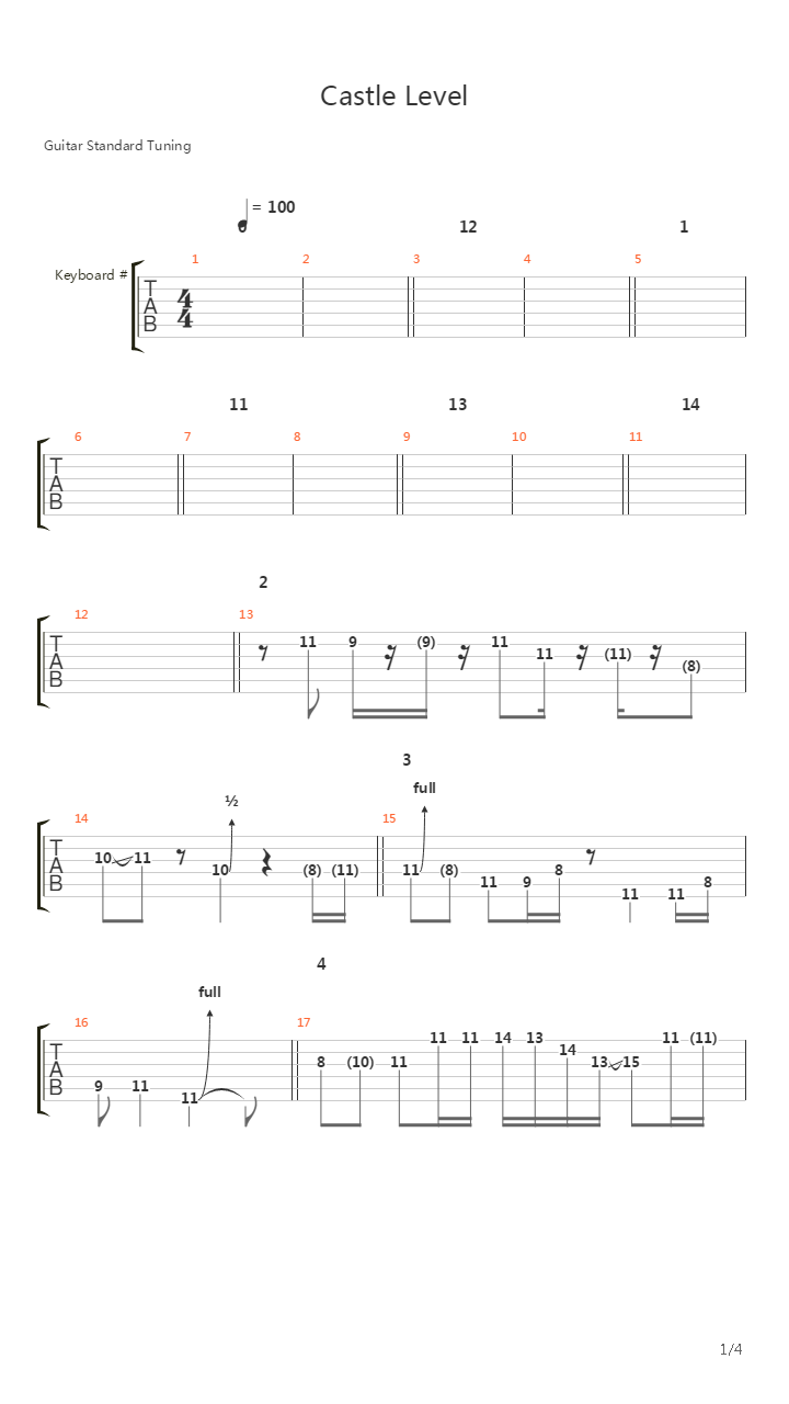 Jazz Jackrabbit 2(爵士兔2) -  Castle Level吉他谱