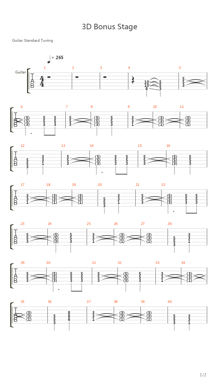 Jazz Jackrabbit(爵士兔) -  3d Bonus Stage吉他谱