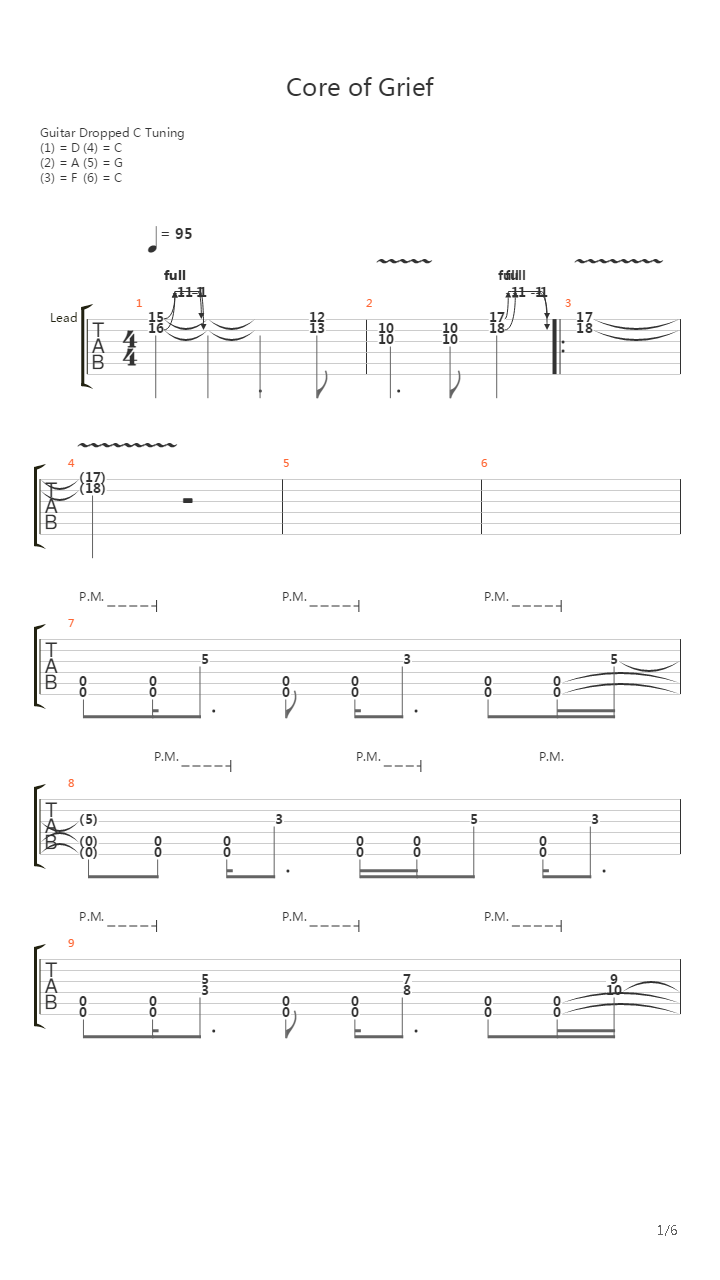 北斗无双(Hokuto Musou) - Core Of Grief吉他谱