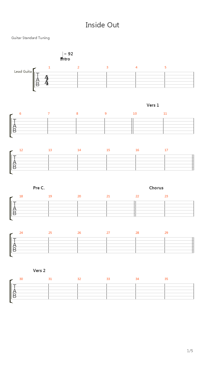 Inside Out吉他谱