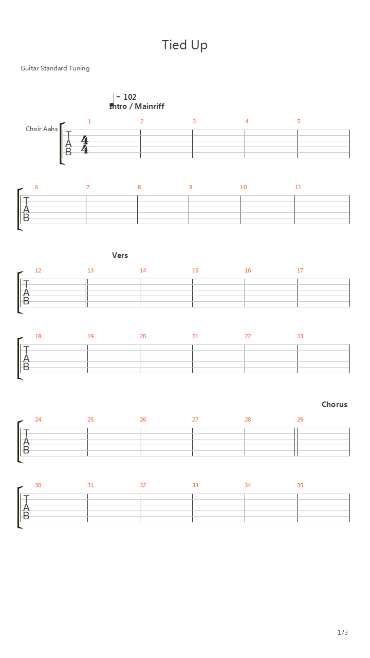 Tied Up吉他谱