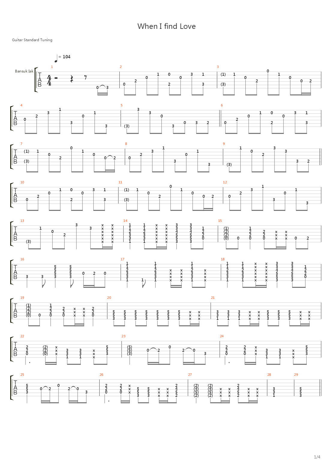 When I Find Love吉他谱