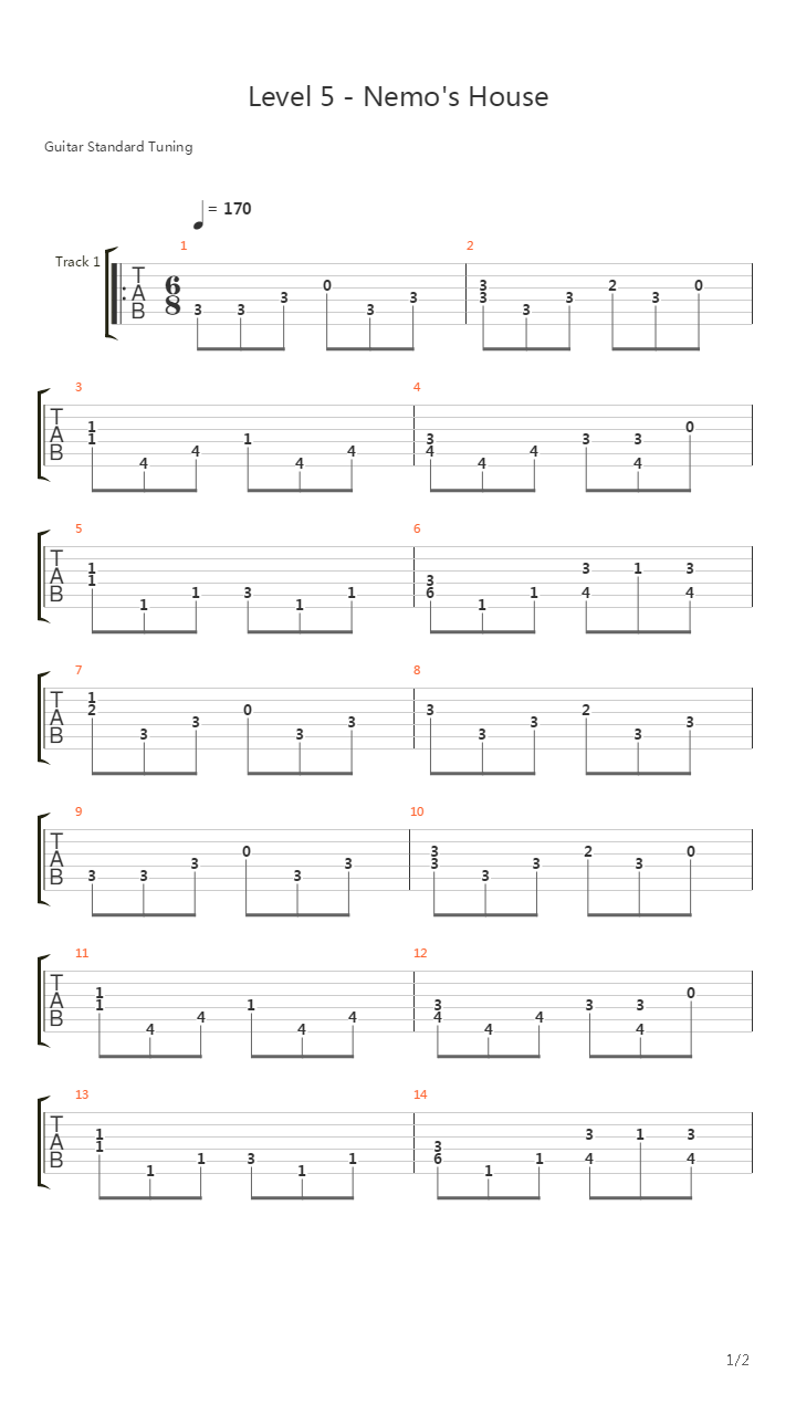 Little Nemo The Dream Master (小尼莫：梦之勇士) - Nemos House吉他谱