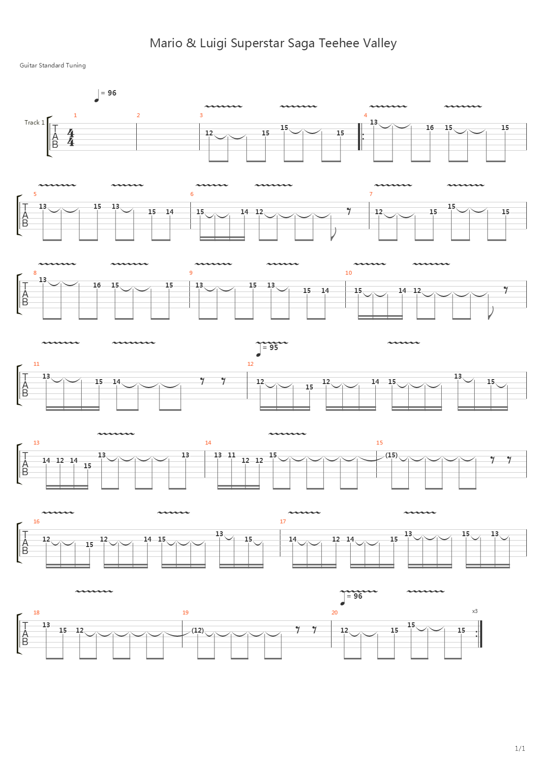 Mario Luigi Superstar Saga(马里奥与路易基) - Teehee Valley吉他谱