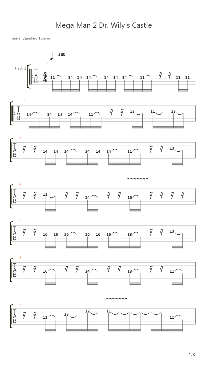 Mega Man 2(洛克人2) - Dr Wilys Castle吉他谱