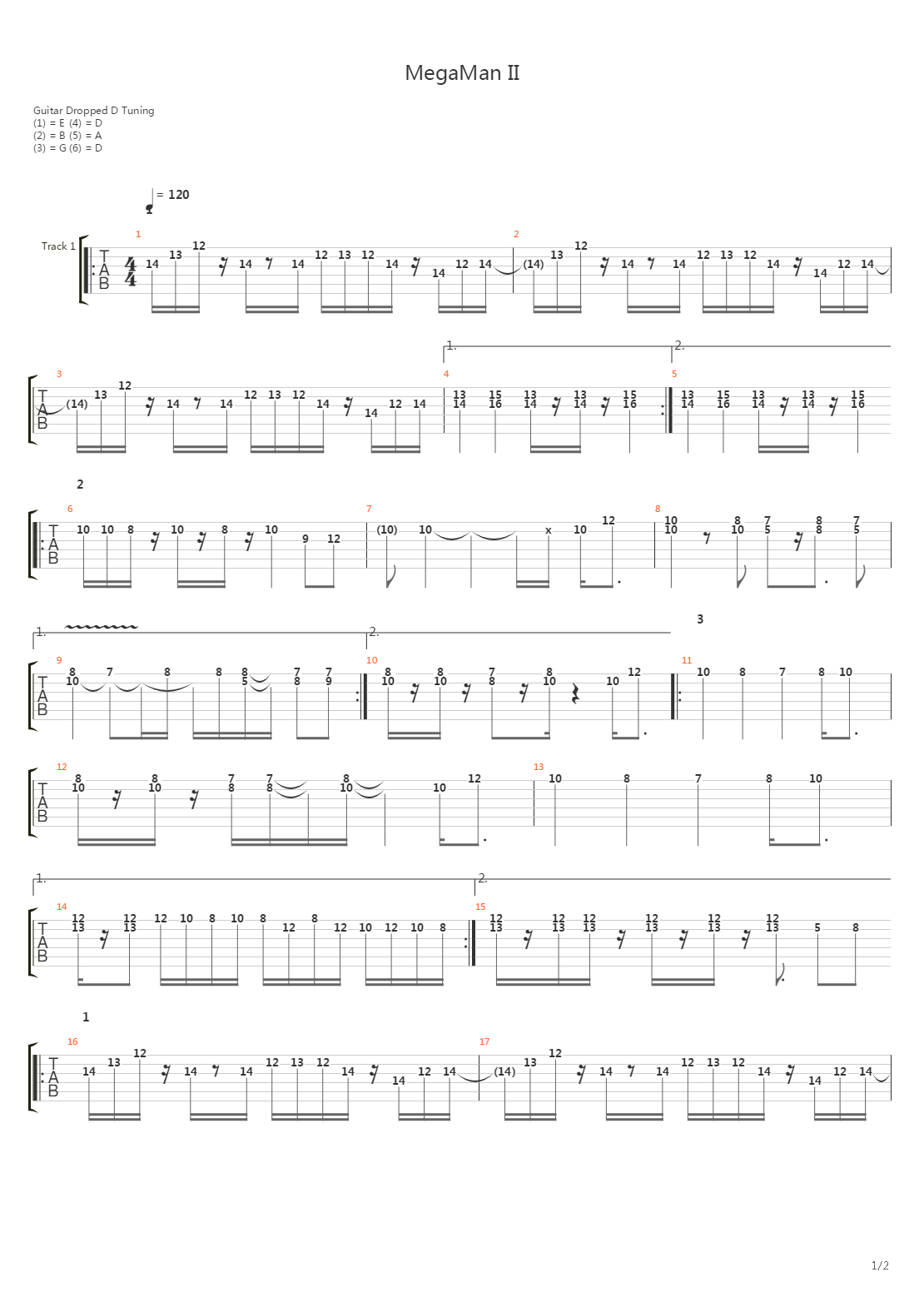 Mega Man 2(洛克人2) - Metalman吉他谱