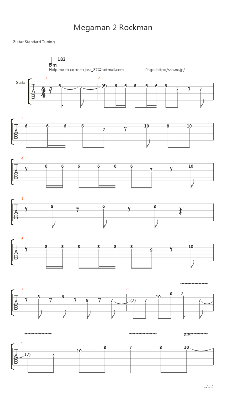 Mega Man 2(洛克人2) - Rockman吉他谱