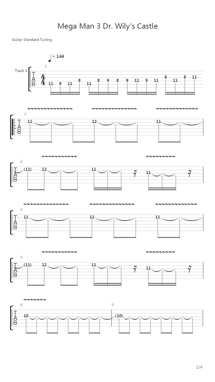 Mega Man 3(洛克人3) - Dr Wilys Castle吉他谱