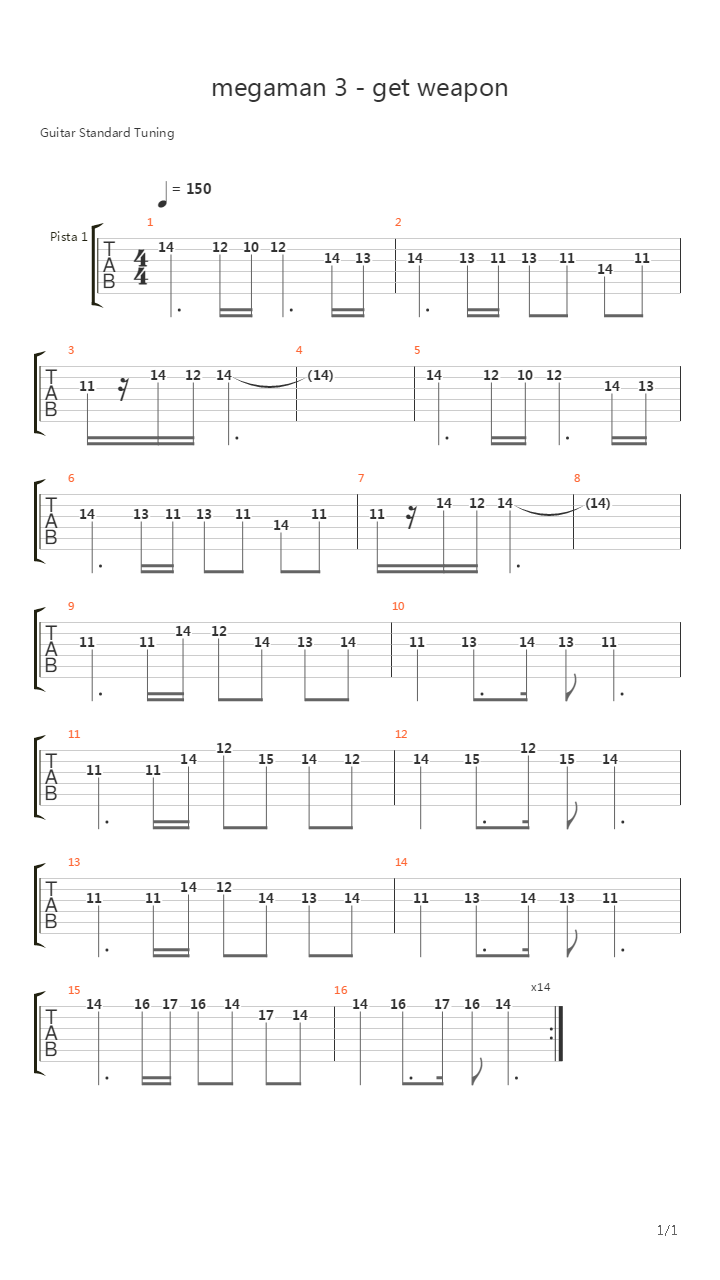 Mega Man 3(洛克人3) - Get Weapon吉他谱