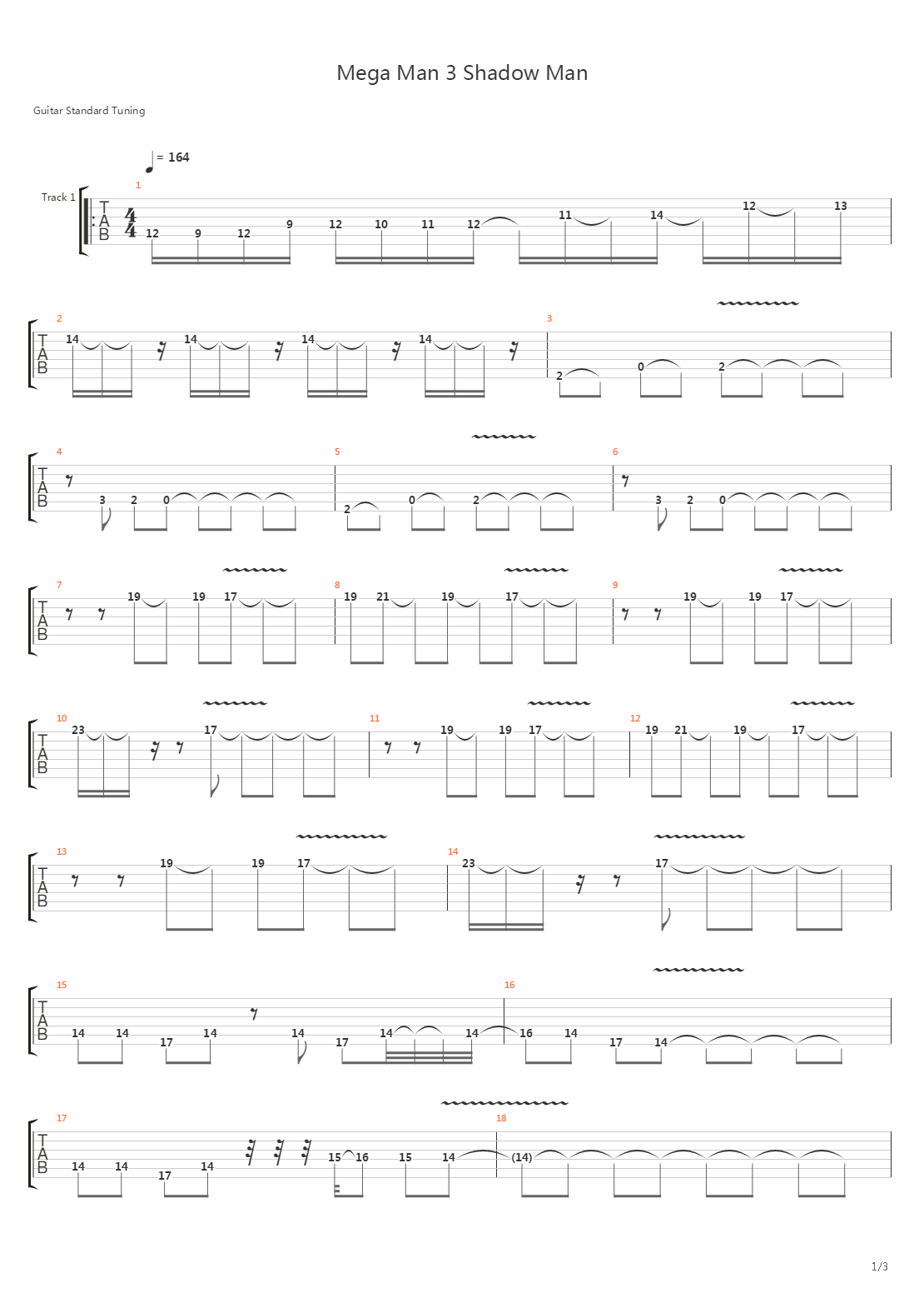 Mega Man 3(洛克人3) - Shadow Man吉他谱