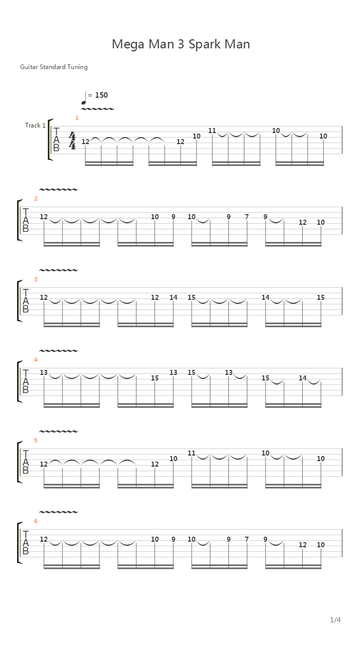 Mega Man 3(洛克人3) - Spark Man吉他谱