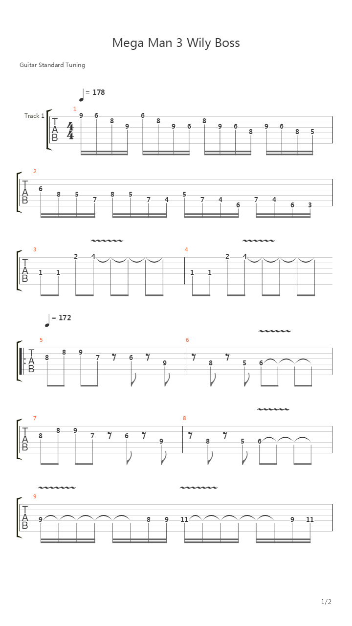 Mega Man 3(洛克人3) - Wily Boss吉他谱
