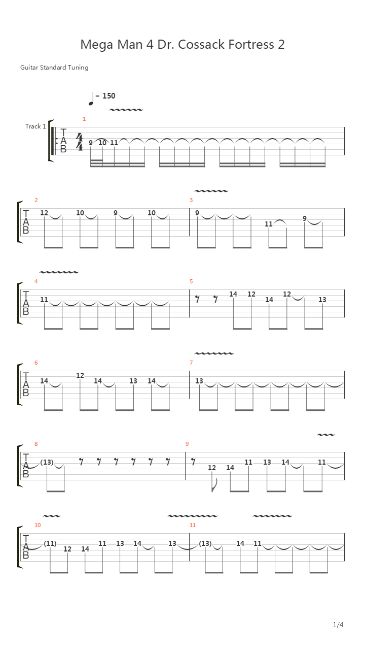 Mega Man 4(洛克人4) - Dr Cossacks Fortress 2吉他谱