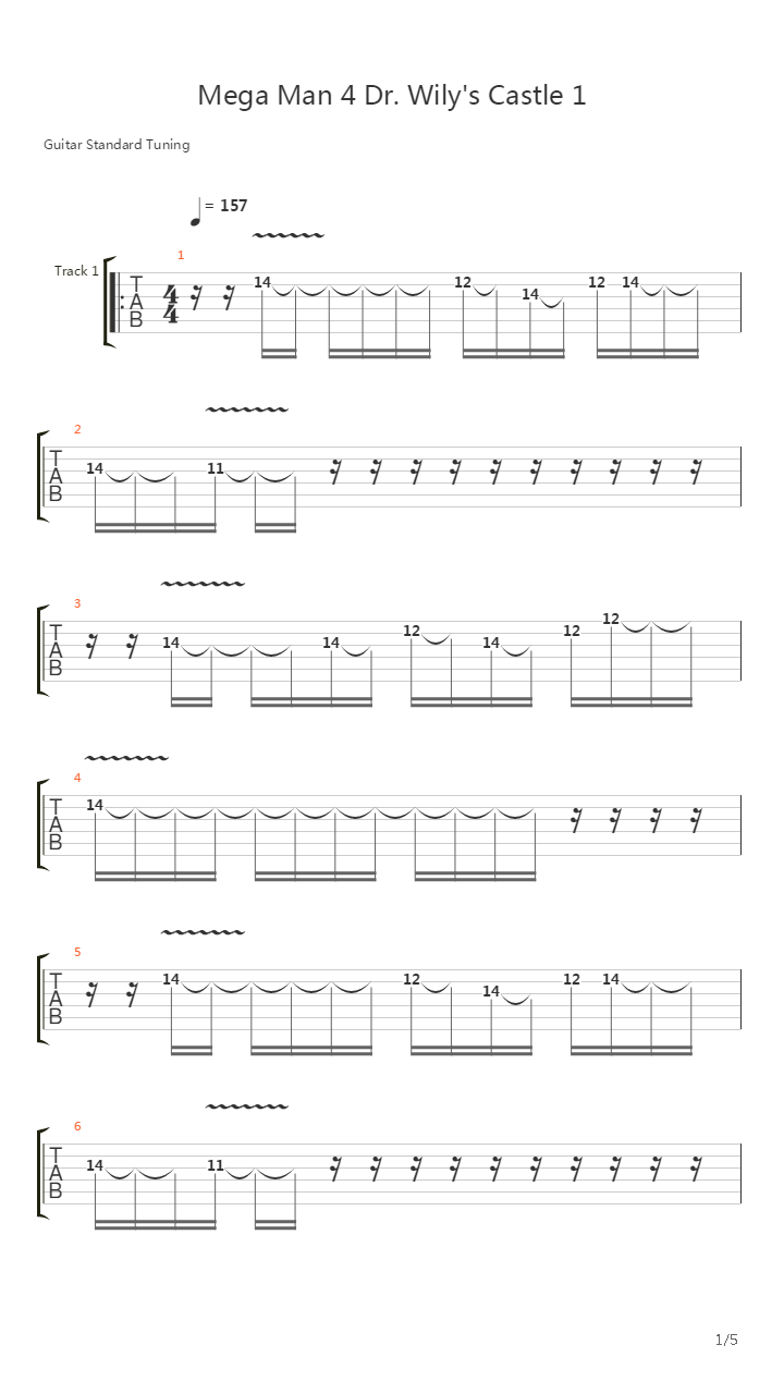 Mega Man 4(洛克人4) - Dr Wilys Castle 1吉他谱