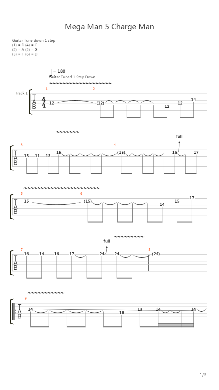 Mega Man 5(洛克人5) - Charge Man吉他谱