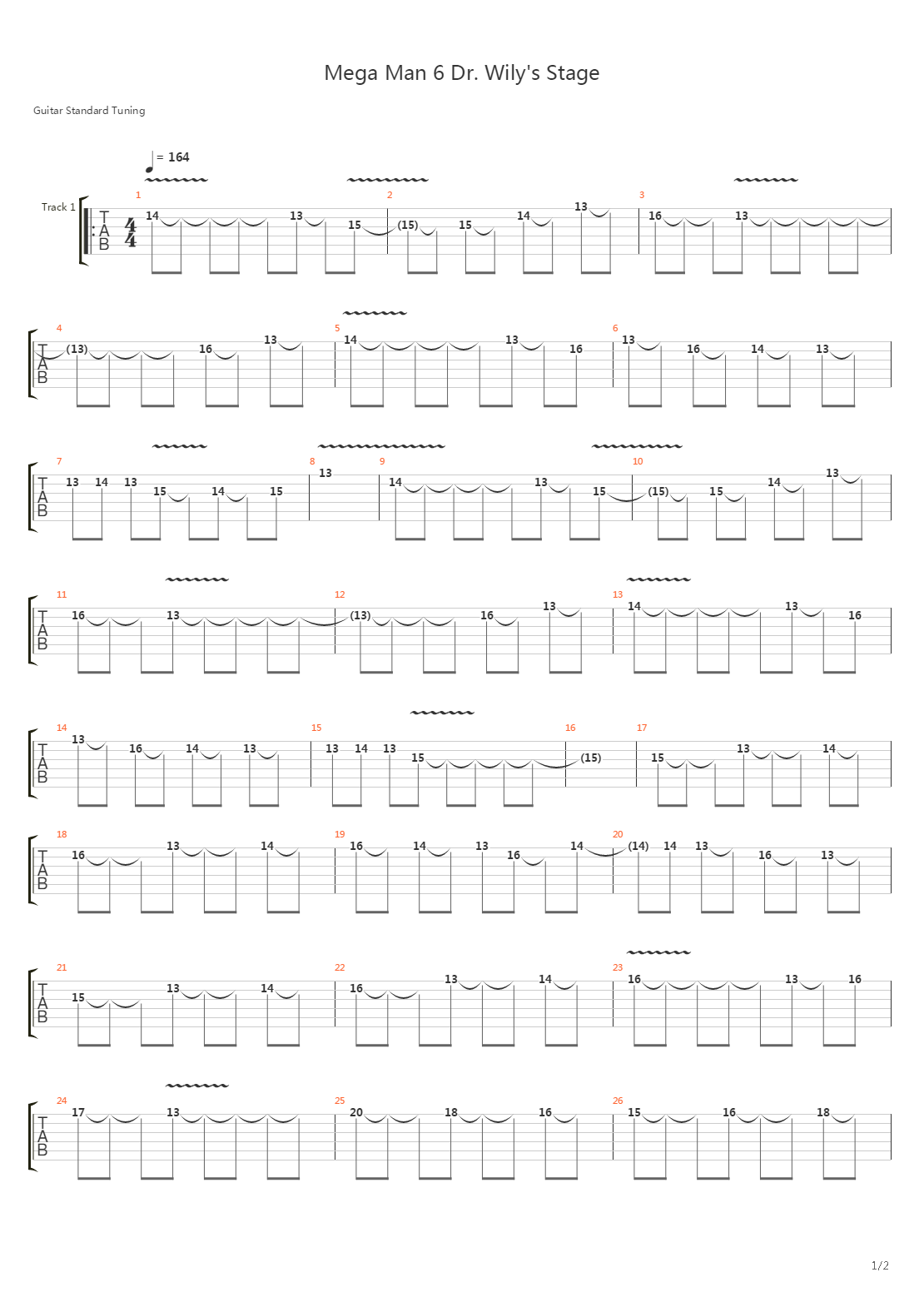 Mega Man 6(洛克人6) - Dr Wilys Stage吉他谱