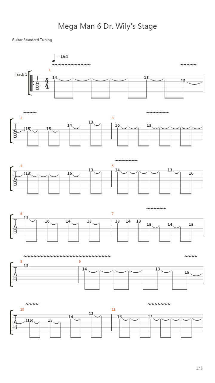 Mega Man 6(洛克人6) - Dr Wilys Stage吉他谱