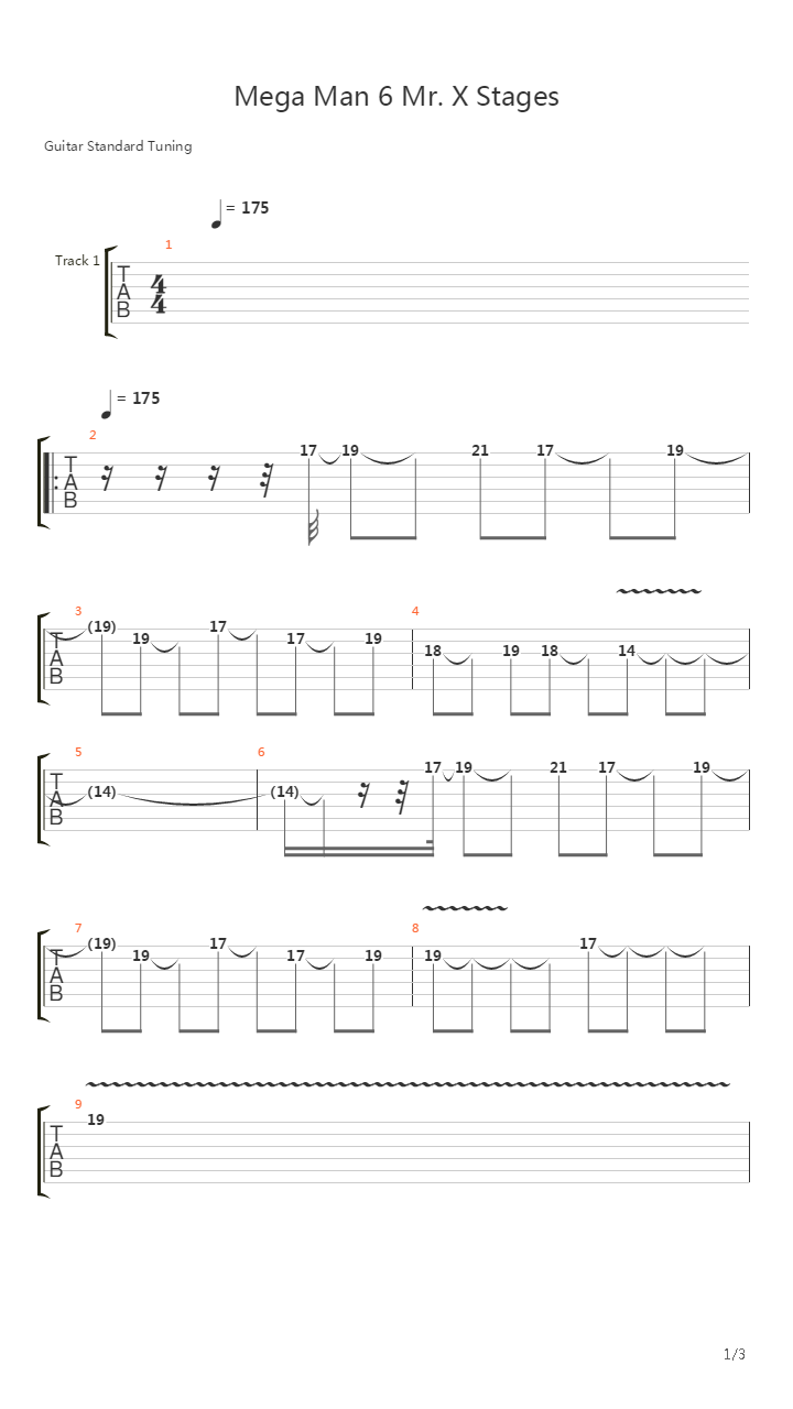 Mega Man 6(洛克人6) - Mr X Stages吉他谱