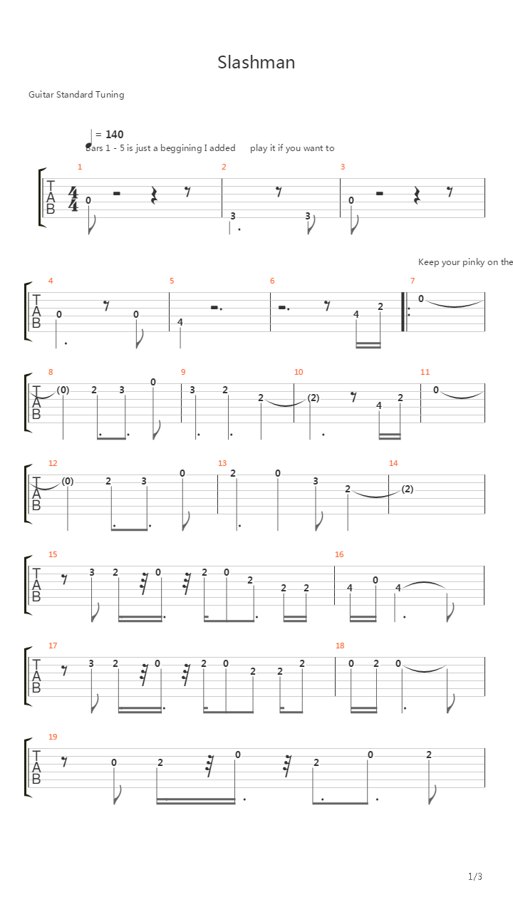Mega Man 7(洛克人7) - Slashman吉他谱