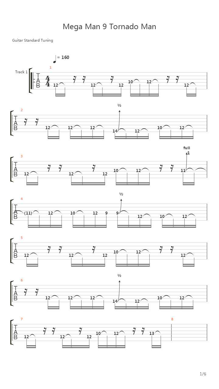 Mega Man 9(洛克人9) - Tornado Man吉他谱