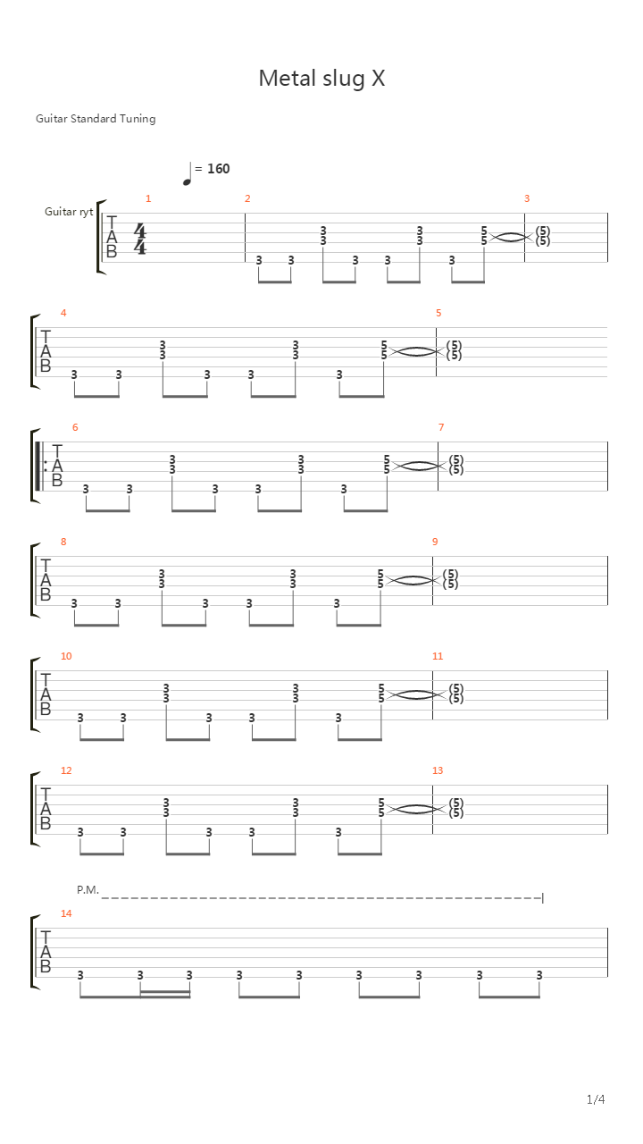 Metal Slug X(合金弹头X) - Judgment Theme吉他谱