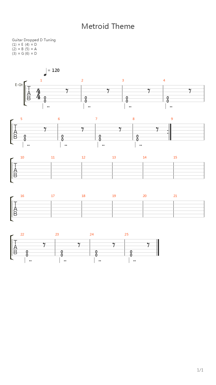 Metroid(银河战士) - 1986 Theme吉他谱