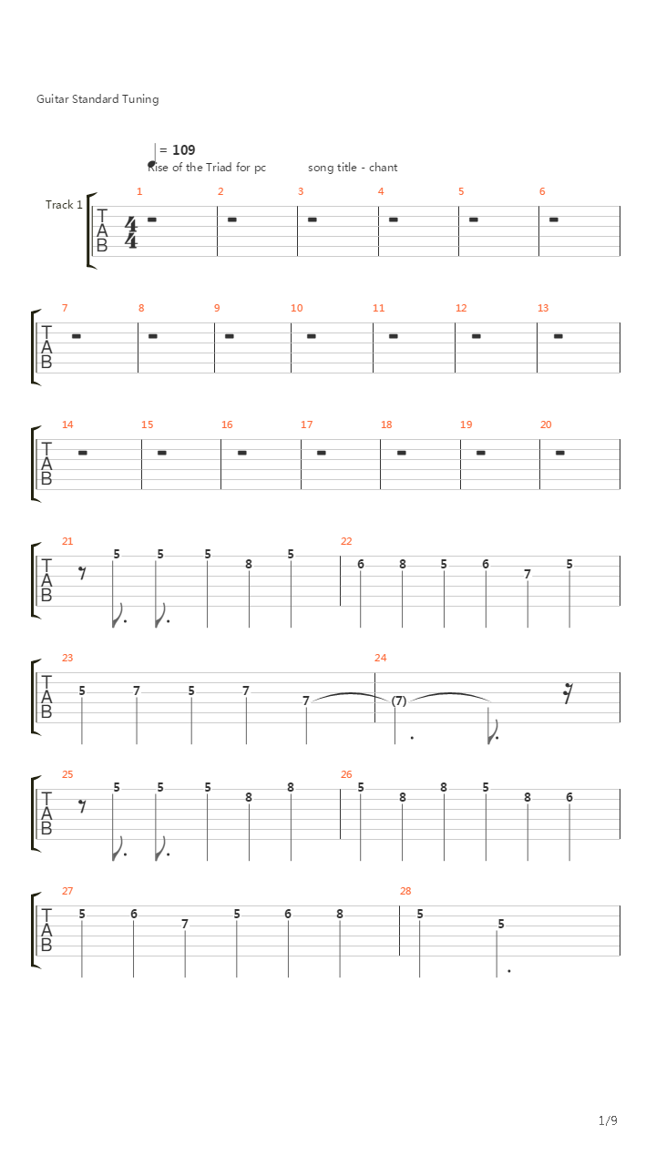 Rise Of The Triad(龙霸三合会) - Chant吉他谱