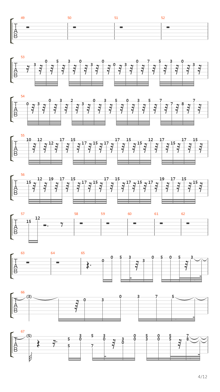 Rise Of The Triad(龙霸三合会) - Stairs吉他谱