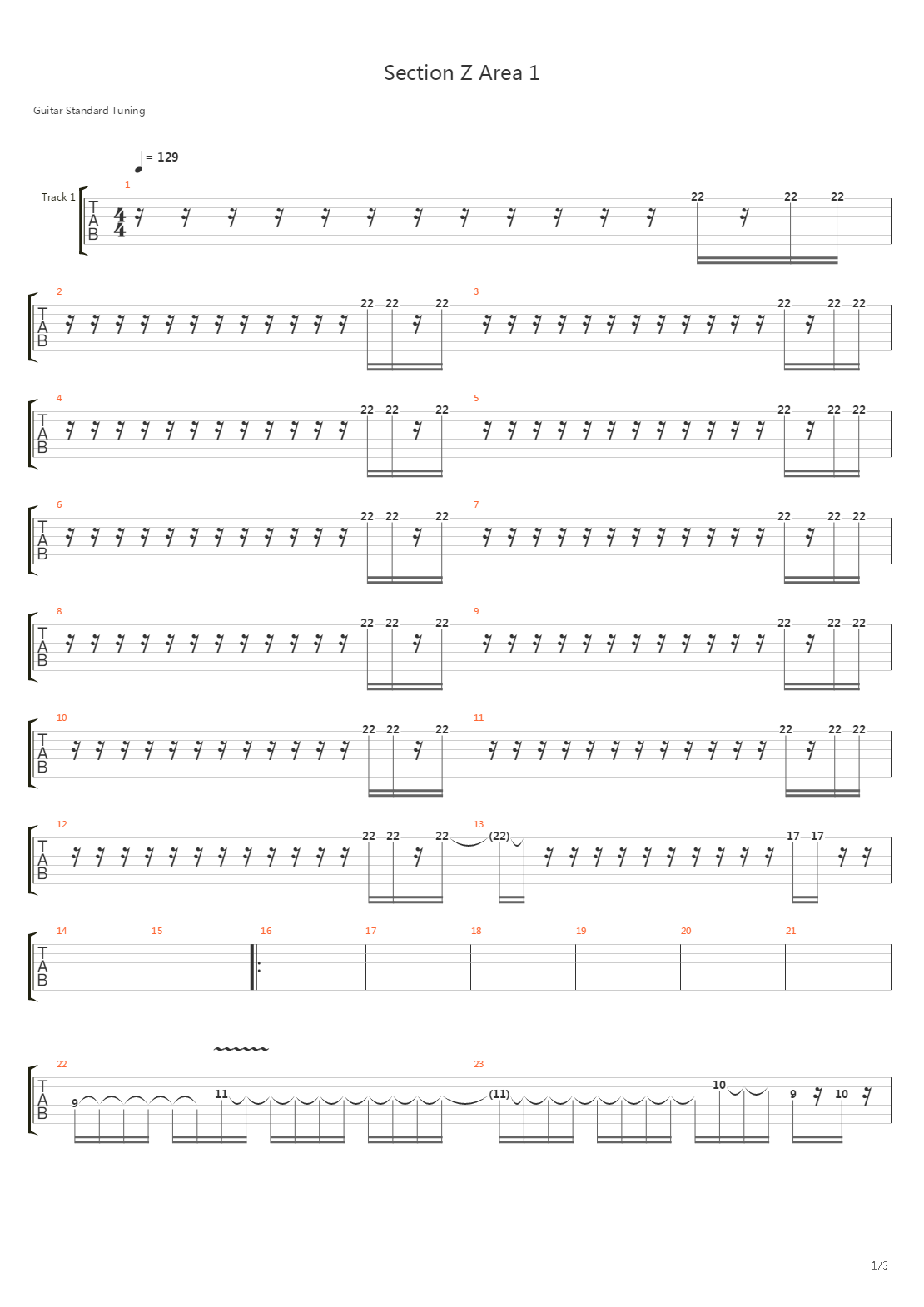 Section Z(绝对合体Z基地) - Stage 1吉他谱