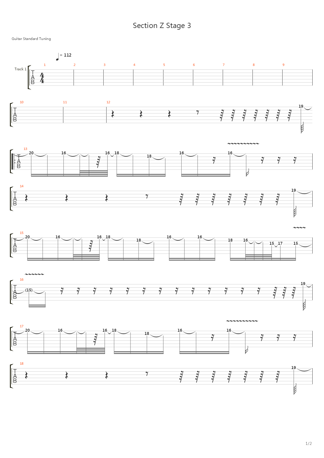 Section Z(绝对合体Z基地) - Stage 3吉他谱