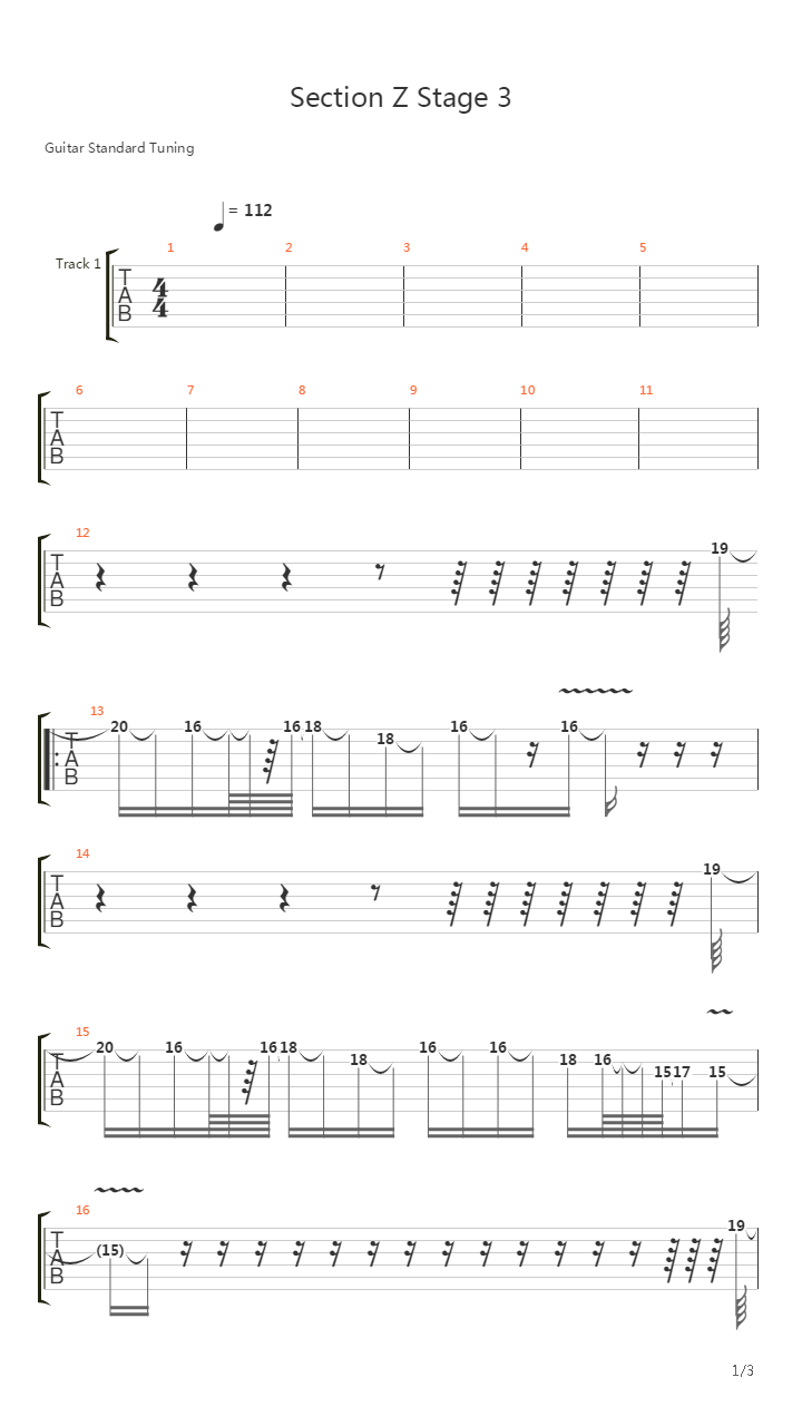 Section Z(绝对合体Z基地) - Stage 3吉他谱