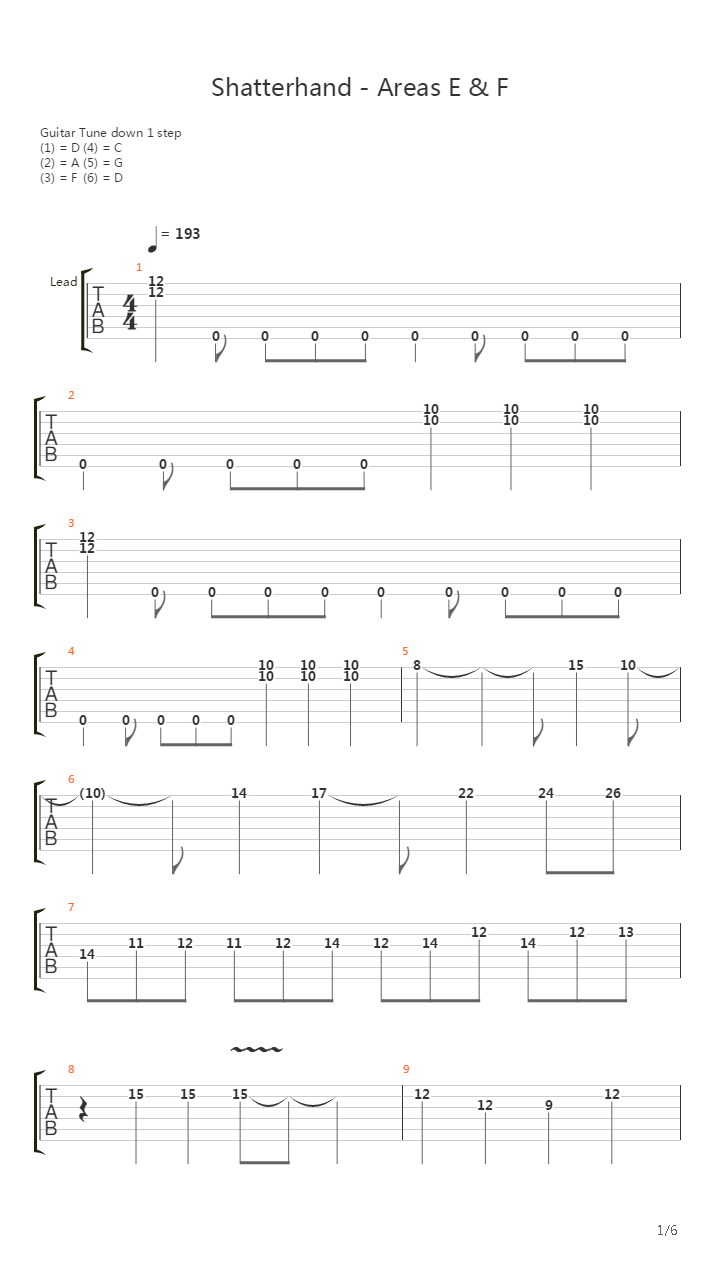 Shatterhand(特救指令) - Areas E F吉他谱