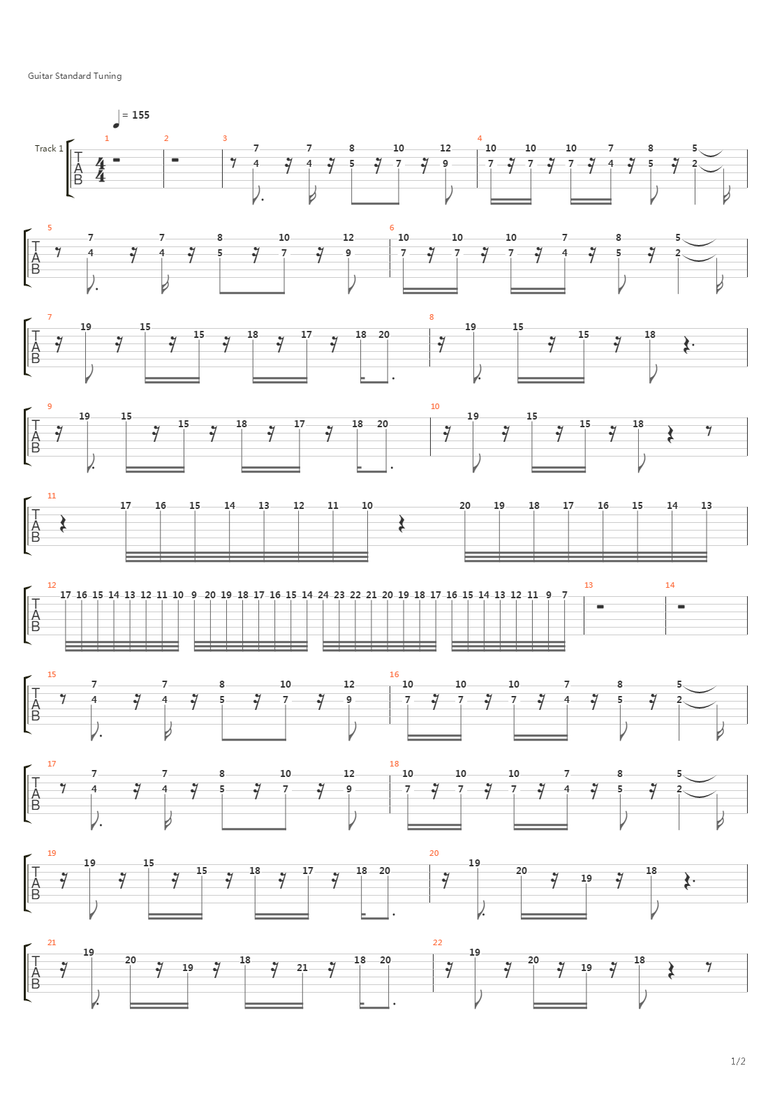 supersonic吉他谱 solo图片