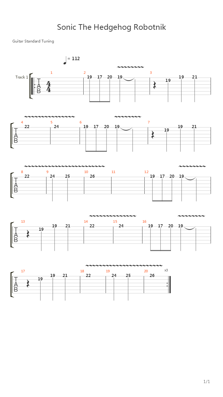 Sonic the Hedgehog(刺猬索尼克) -  Robotnik吉他谱