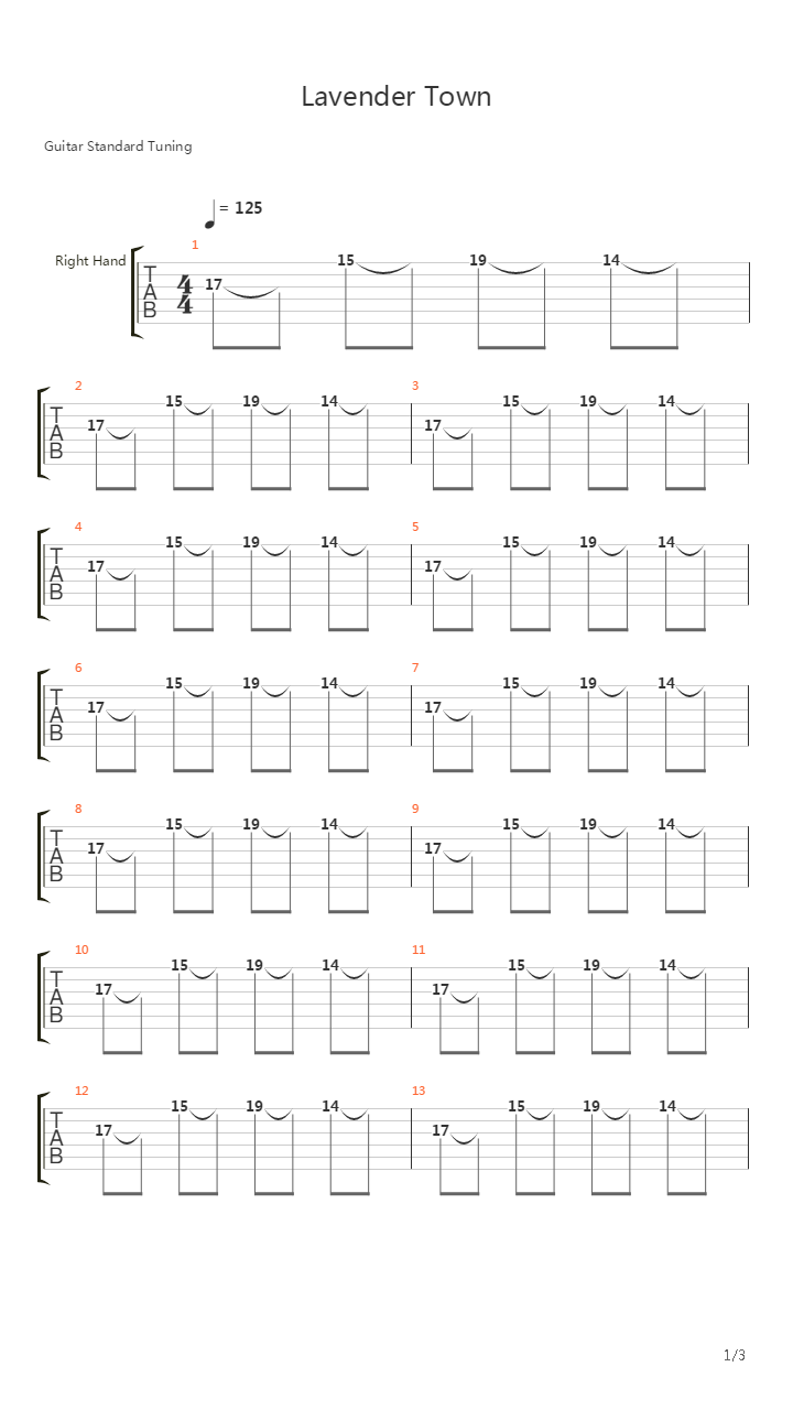口袋妖怪 - Lavender Town吉他谱