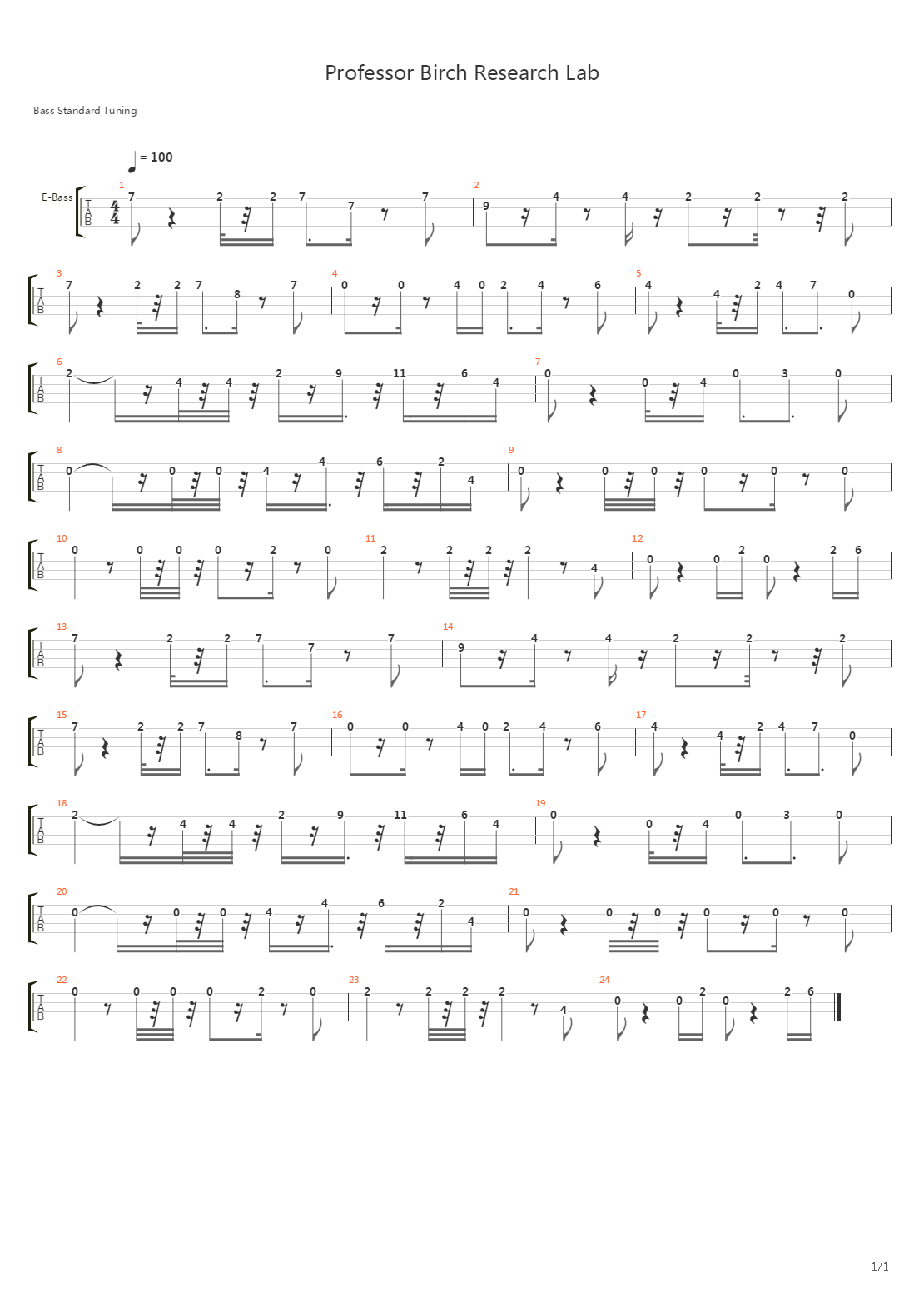 口袋妖怪 - Proffesor Birch Research Lab吉他谱