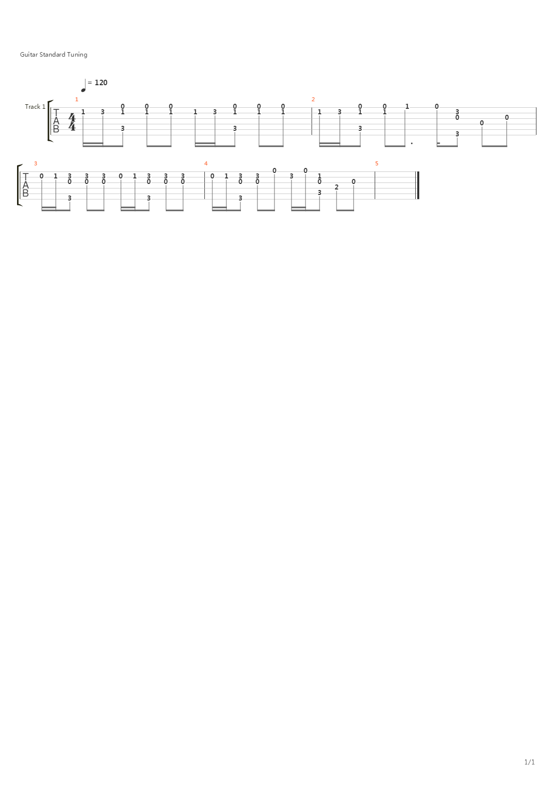 口袋妖怪 - Route 1 Theme吉他谱