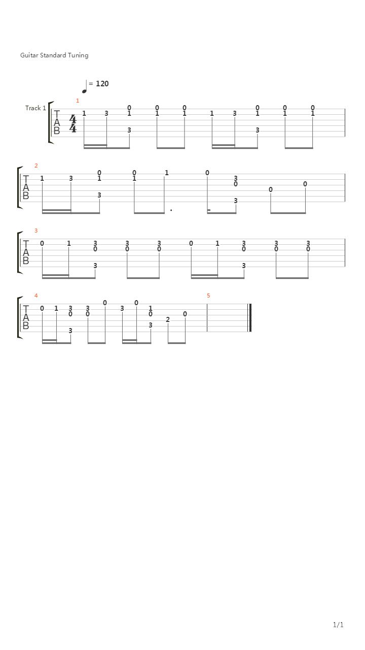 口袋妖怪 - Route 1 Theme吉他谱