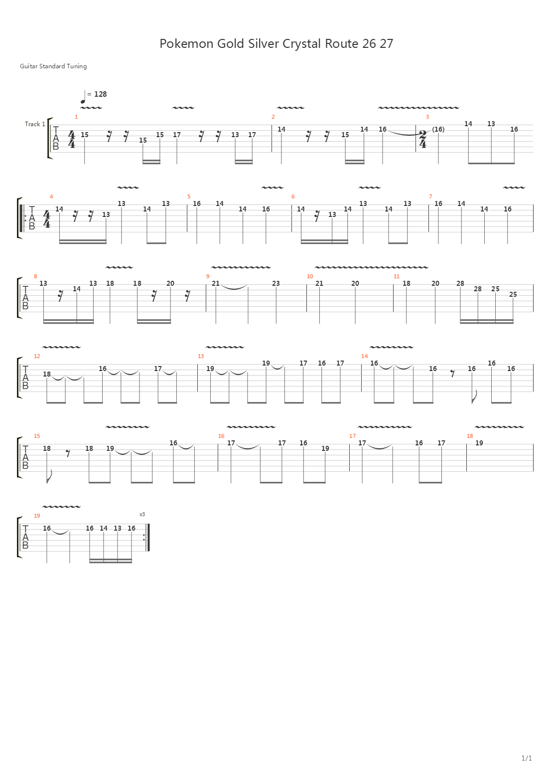 口袋妖怪 - Route 26 27吉他谱